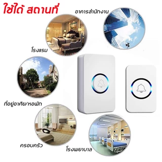 BCSONGBEN กริ่งไร้สาย 1ปุ่ม+1กระดิ้ง ระยะการทำงาน 500เมตร กันน้ำกันฝุ่น 60เสียงเรียกเข้า คุณภาพเสียงคมชัดติดตั้งง่าย ไม่
