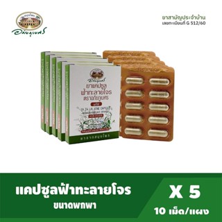 อภัยภูเบศร ยาแคปซูลฟ้าทะลายโจร 10เม็ด/แผง  แพ็ค5  G512/60 ยา…