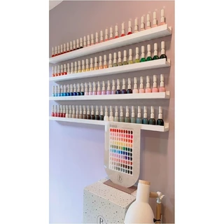 ชั้นวางสีเจล ชั้นวางยาทาเล็บติดผนังกั้นหน้า กั้นหลัง ยาว 100 cm (ได้ 4 ชั้น)