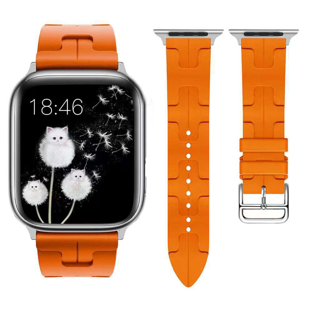 สายซิลิโคนระบายอากาศ 49mm46mm45mm42mm41mm40mm38mm44mm สายซิลิโคนแฟชั่น iwatch10/9/8/7/6/5/4/3/2/1/se