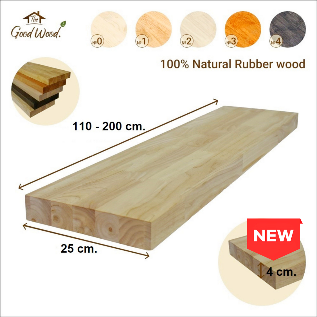 (จัดส่ง1-2วัน) ชั้นวางของ ไม้พารา 40 mm.กว้าง 25 x ยาว 110-200 cm ACฟันปลา เหมาะสำหรับงาน DIY ชั้นวางของ วางหนังสือ