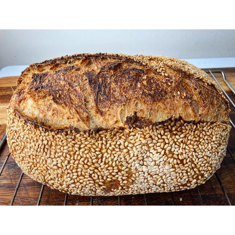 sesame seeds sourdough bread