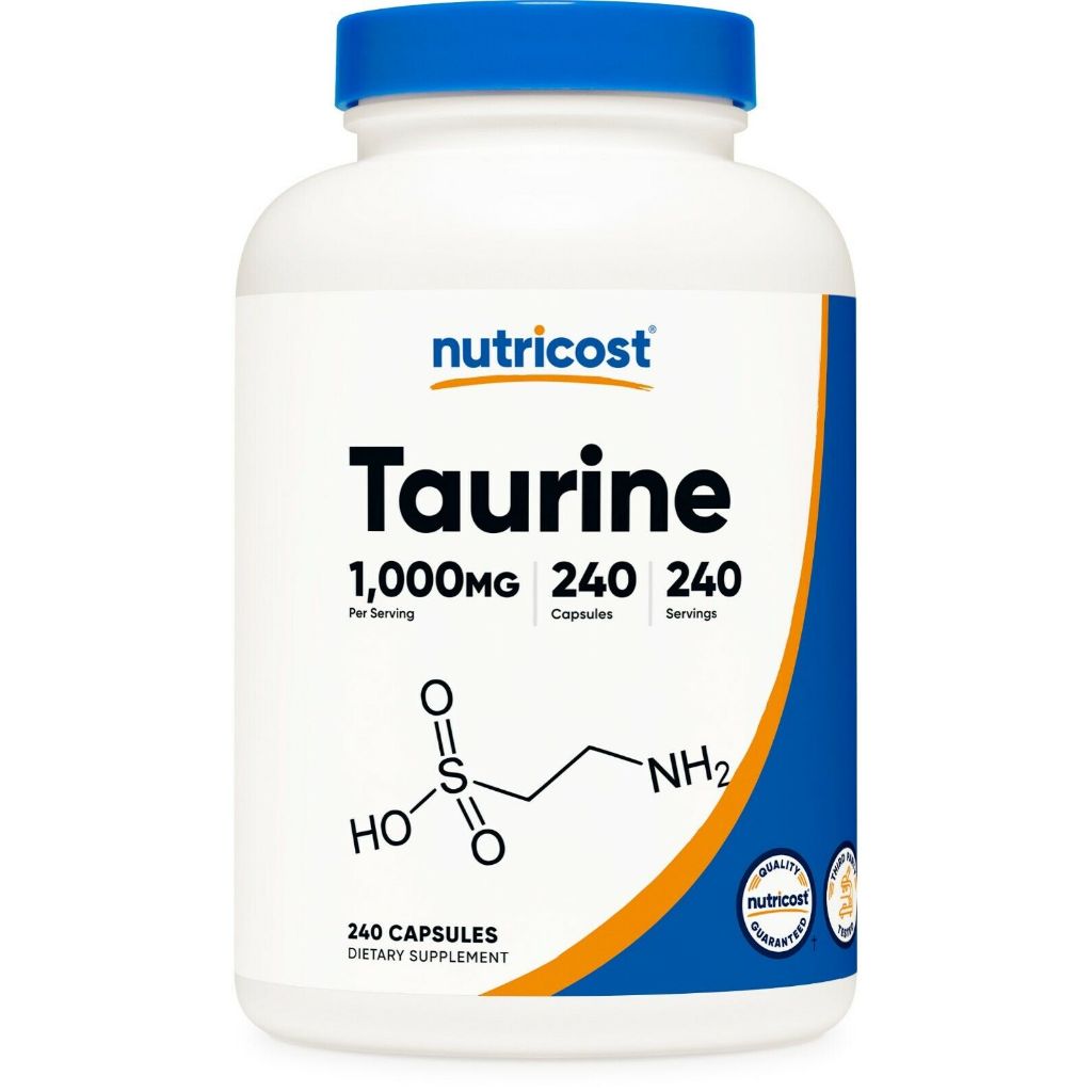 1000mg ทอรีน 240 แคปซูล Nutricost Taurine 1000 mg Capsules Supplement, 240 Capsules, Non-GMO, Gluten