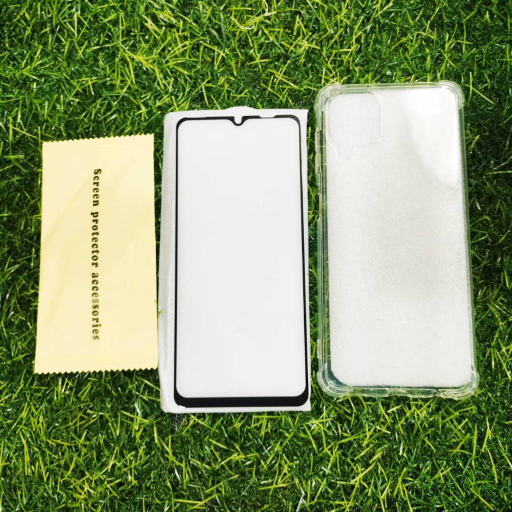 เคสใส + ฟิล์มกระจก Samsung Galaxy A12, A04, A03