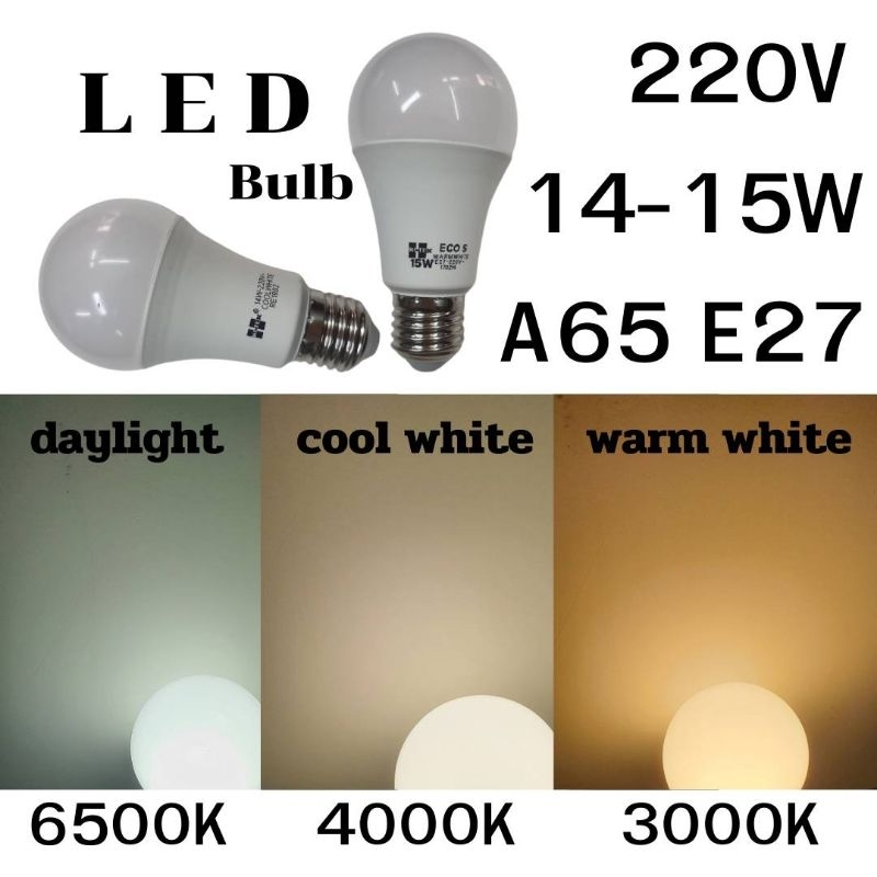 หลอดไฟLED BULB 220V E27 14-15W มีม.อ.ก. Hitek/Macan