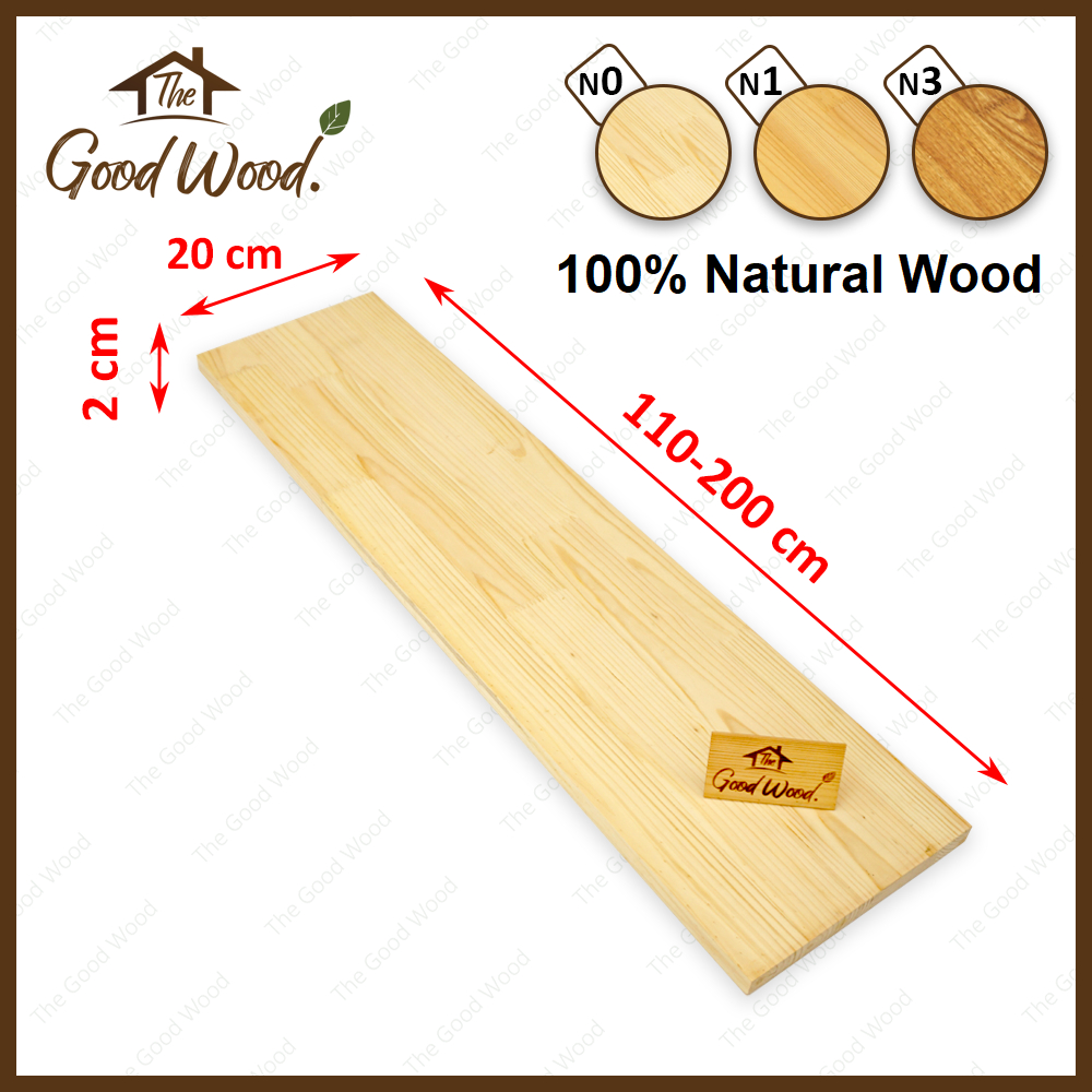 ชั้นวางของ ไม้สน หนา 20 mm. กว้าง 25 cm. x ยาว 110-200 cm. AA ต่อฟันปลา ไม้สนประสานแผ่น