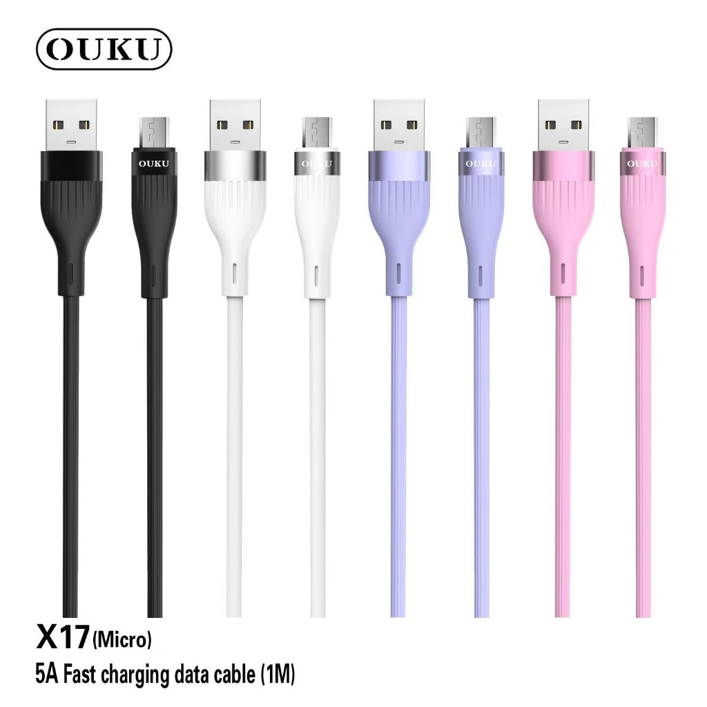 NEW!! OUKU X17 สายชาร์จรุ่นใหม่ 5A output Fast charge สายแข็งแรง สำหรับ Micro/Type-C/IOS สะดวกพกพาง่าย มีประกัน