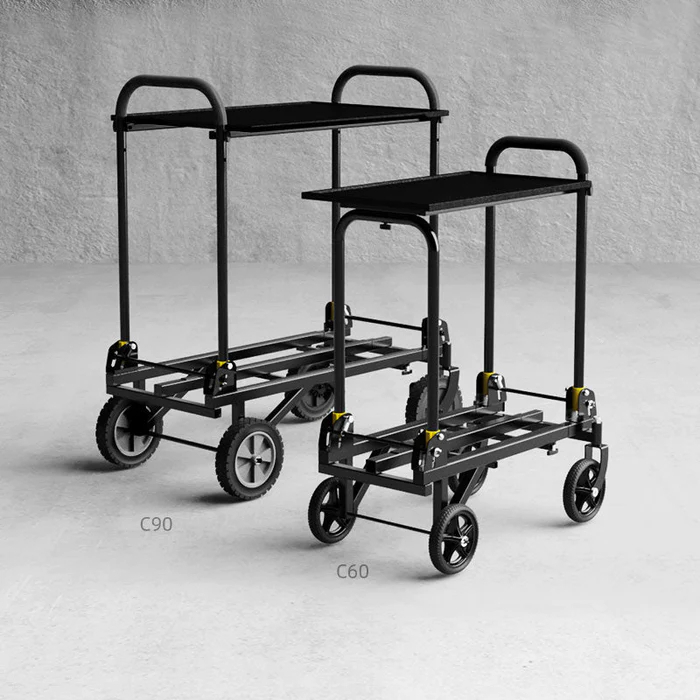 Greenbull Portable Video Production Camera Cart C90 รถเข็นกองถ่ายแบบพับเก็บได้สำหรับจัดเก็บอุปกรณ์ถ่ายทำภาพยนตร์กองถ่าย