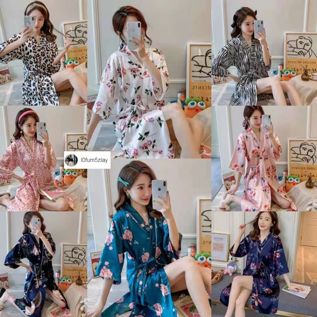 {ราคาถูกที่สุด}เสื้อคลุมอาบน้ำสไตล์ญี่ปุ่น，ชุดเซ็กซี่，ผ้าซาตินใส่สบายมาก，13 ลายยอดฮิต，น้ำหนักที่แนะนำคือ 40KG-70KG