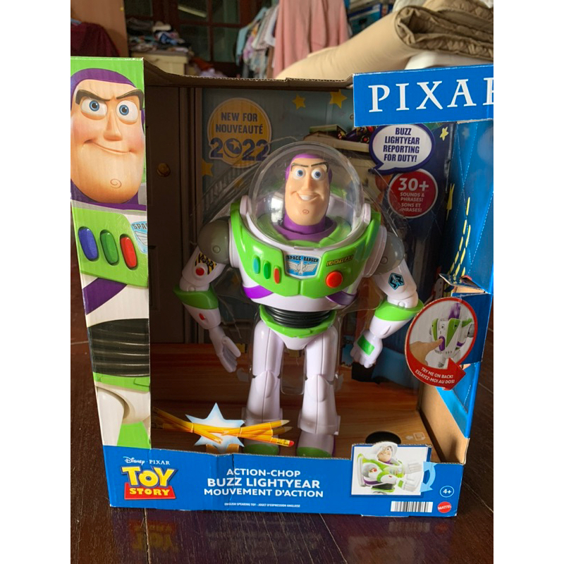 Buzz lightyear action-chop ขนาดจริงพร้อมกล่อง มีปุ่มกดพูด ลิขสิทธิ์แท้