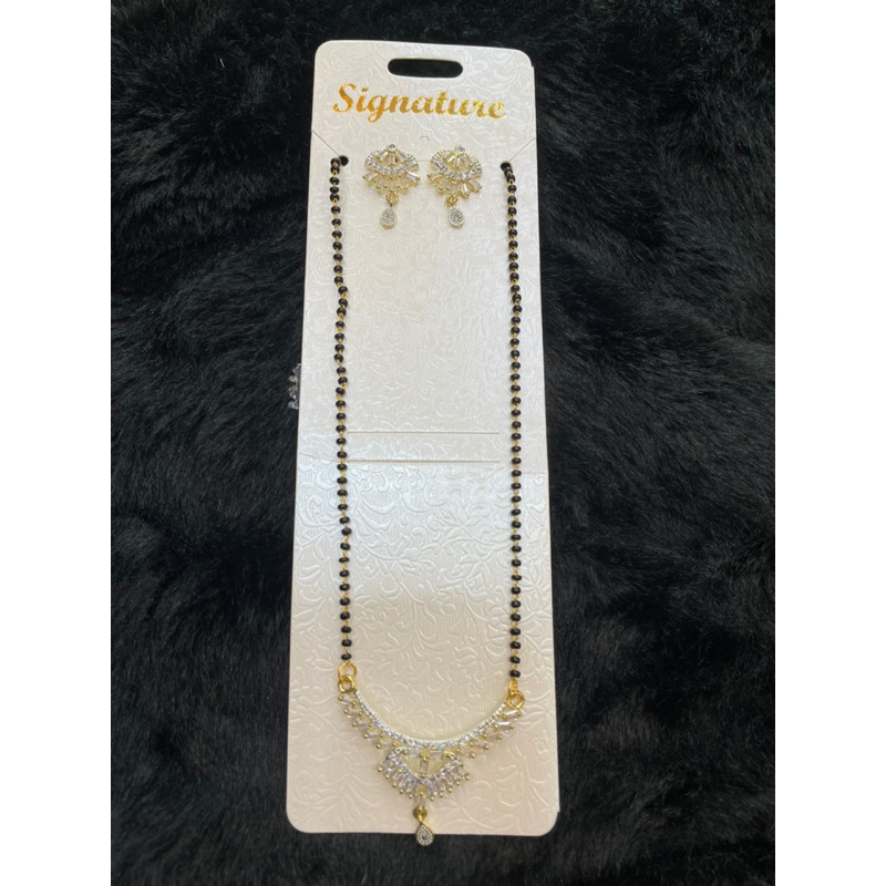 สร้อยคอ มังกัลสุตรา ต่างหูด้วย gold plated indian necklace mangalsutra with earrings✨️