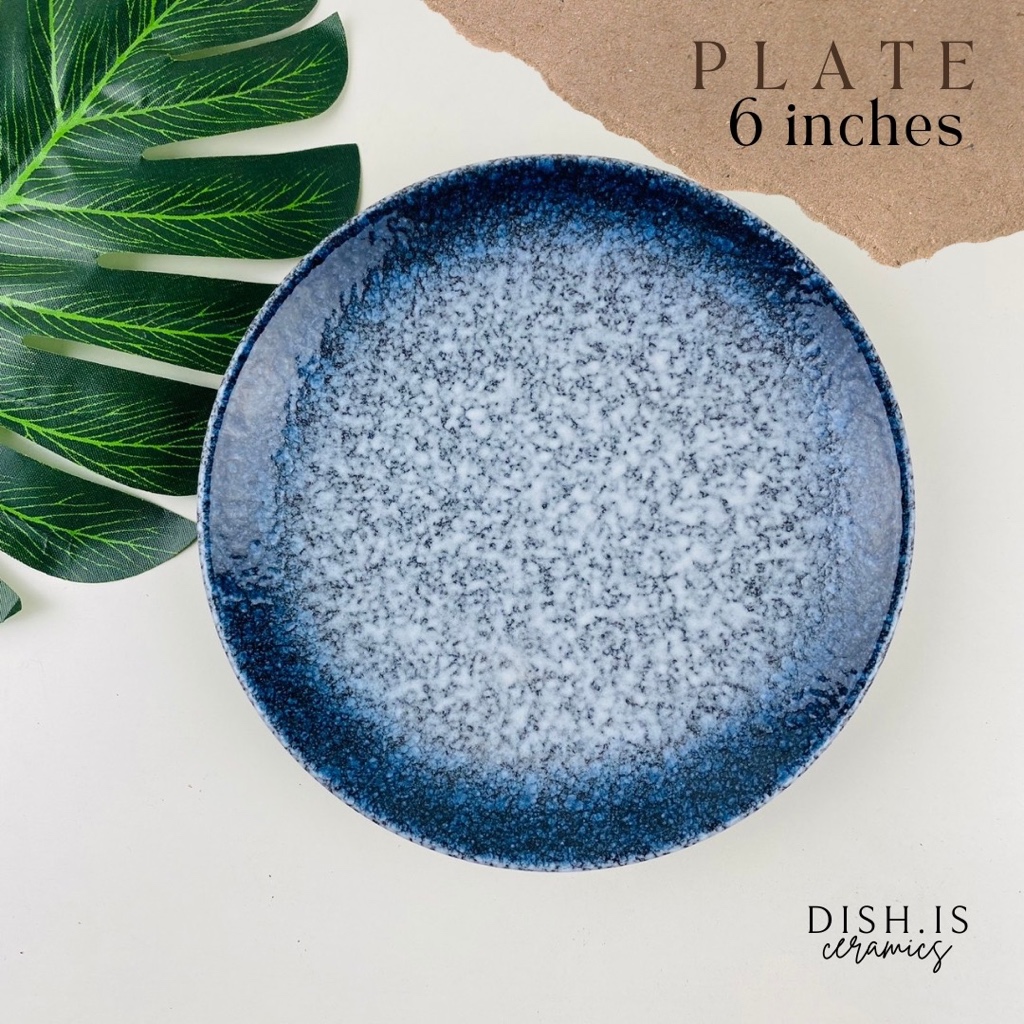 Blue marble set ชุดเข้าเซ็ท จาน ชาม สีน้ำเงินลายหินอ่อนจุด รูปที่ 3
