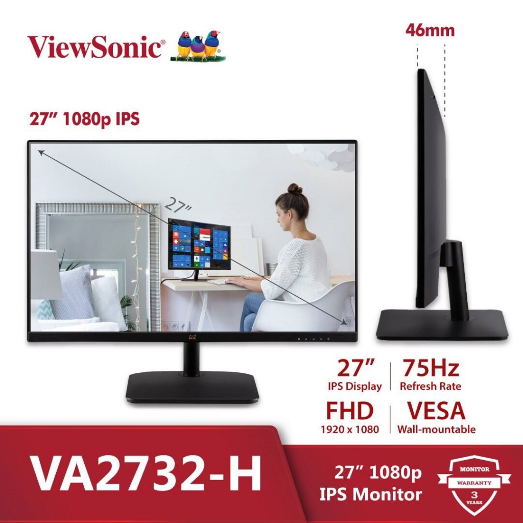 Viewsonic VA2732-H - 27” IPS Monitor Featuring HDMI SuperClear® IPS Technology