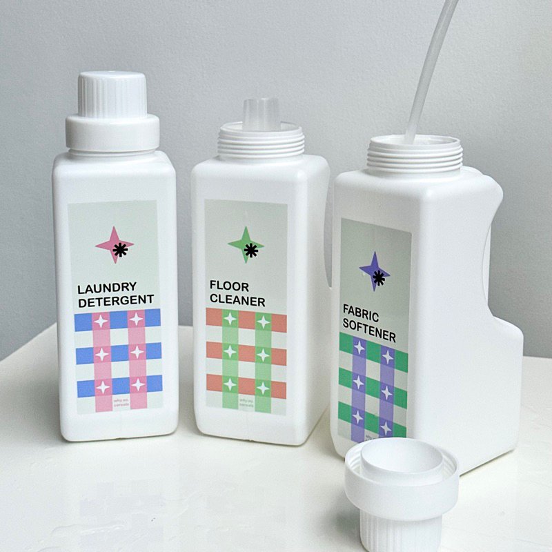 พร้อมส่ง❕ขวดรีฟิล 1000ML ขวดใส่น้ำยาปรับผ้านุ่ม น้ำยาซักผ้าฝาตวง แกลอนน้ำยาปรับผ้านุ่ม ขวดใส่น้ำยาถู