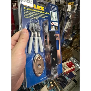 กุญแจบานเลื่อน กุญแจคอม้า SOLEX สำหรับบานไม้ สีสแตนเลส และ สีทองแดง 412HSS / 412HAC (คอม้า) 412H