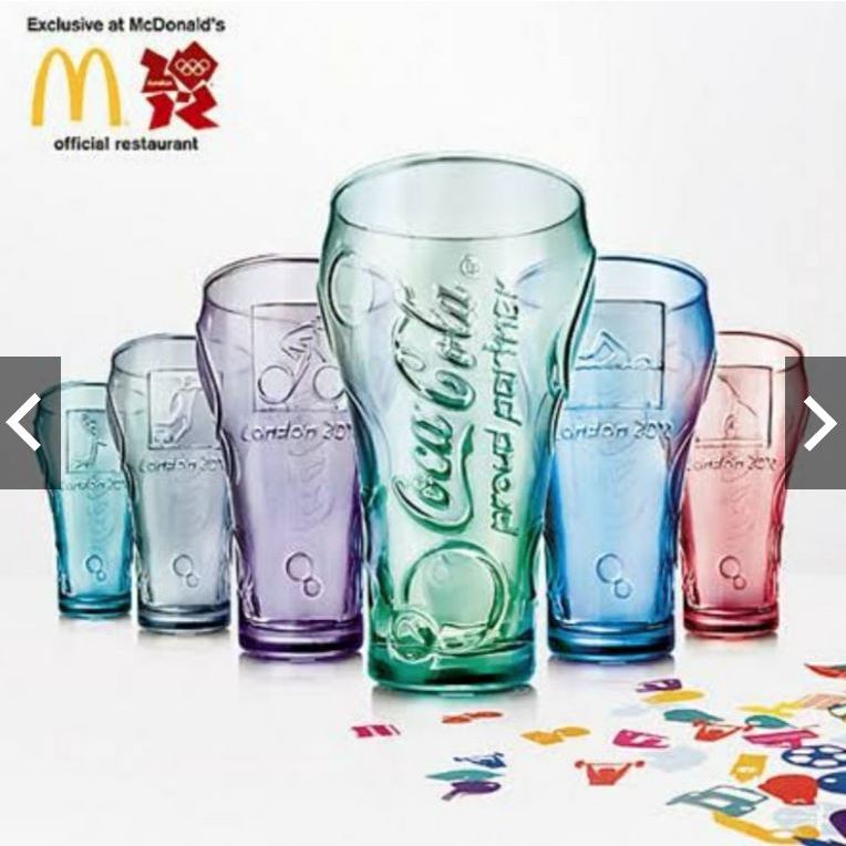 แก้วโค้ก Coca-Cola LONDON 2012 OLYMPICS McDonald’s สีชมพู หายาก