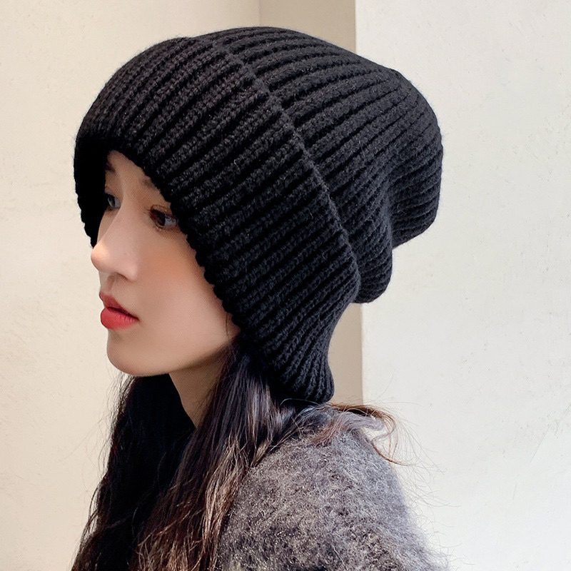 พร้อมส่งจากไทย หมวกไหมพรมทรงบินนี่ Beannie hat ไม่บุขน ไหมพรมนุ่ม อุ่น ไม่คัน หมวกทรงสูง ยืดได้เยอะ