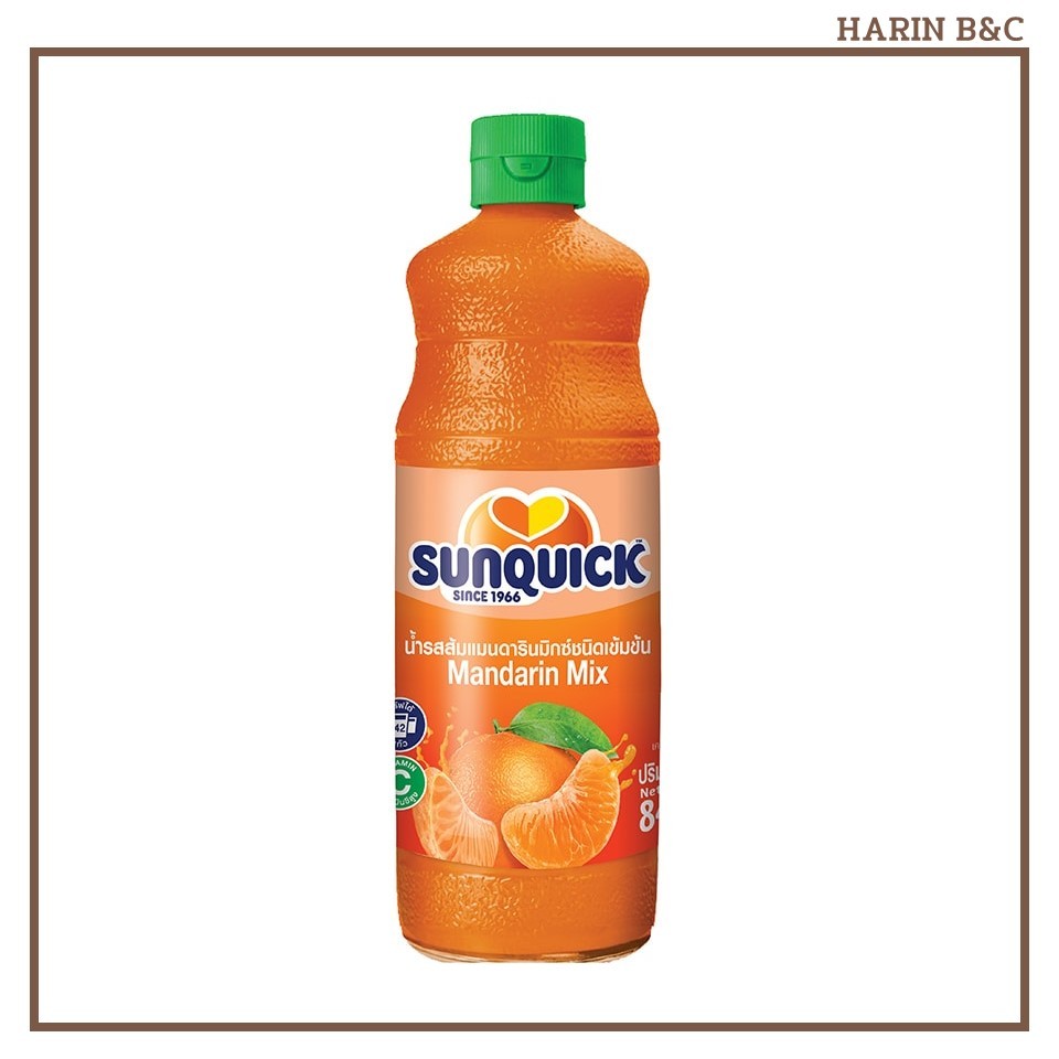 ซันควิก น้ำรสส้มแมนดาริน มีกซ์ชนิดเช้มช้น 800มล.(ส่งด่วนเท่านัน) Sunquick Mandarin Mix 800ml
