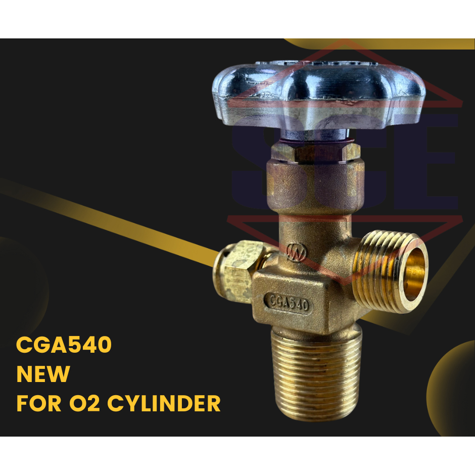 หัววาล์ว CGA 540 / QF2 สำหรับ ถังออกซิเจน ออกซิเจนทางการแพทย์ ใส่ถังได้ทุกขนาด