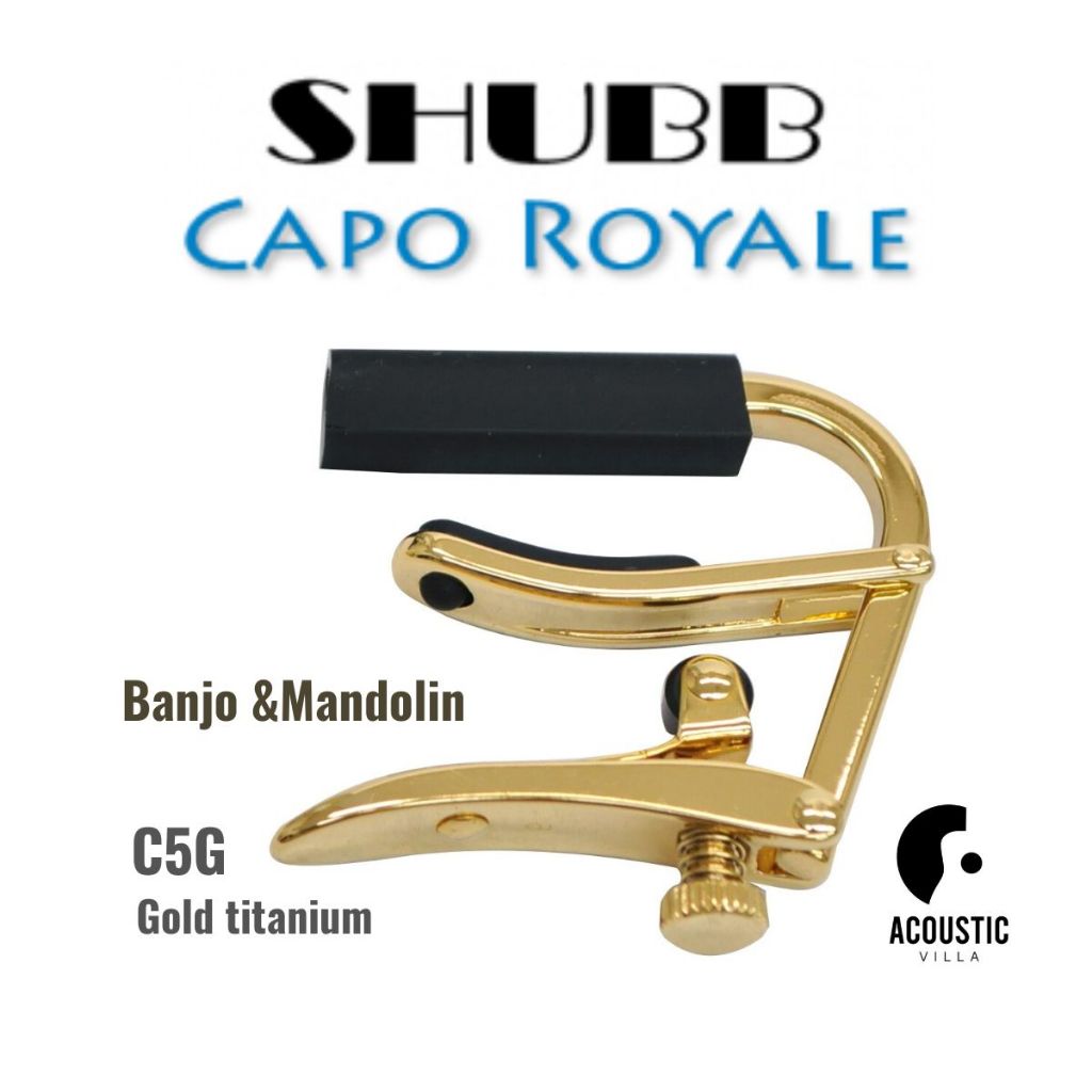 Shubb C5G Capo Royale for Banjo, mandolin, or bouzouki - Gold