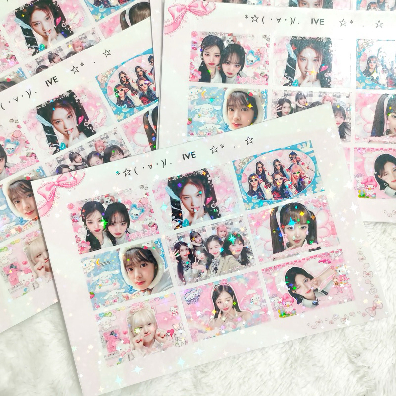 เซทสติ๊กเกอร์ IVE สุดคิ้วท์ 🌈 แบบไม่ตัดขนาด A6 // แบบตัดขนาด 2นิ้ว
