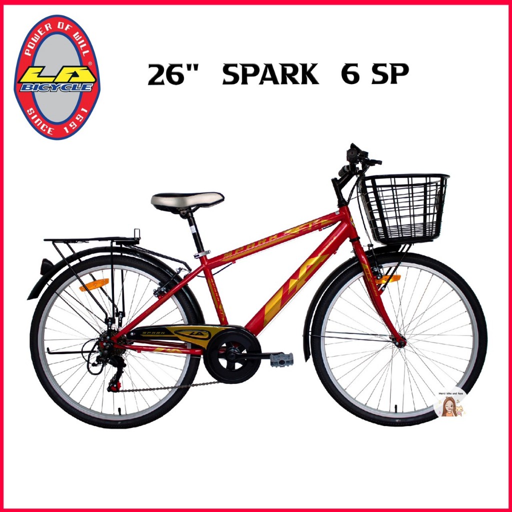 🔥6เกียร์ SHIMANO🔥จักรยาน 26นิ้ว SPARK LA Bicycle จักรยานผู้ใหญ่ รถจักรยานแม่บ้าน จักรยานแม่บ้าน จักรยานแอลเอ รถจักรยานLA