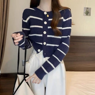 MYGIRLSHOP.THพร้อมส่งส่งเสื้อคลุม เสื้อกันหนาวลายทาง28099
