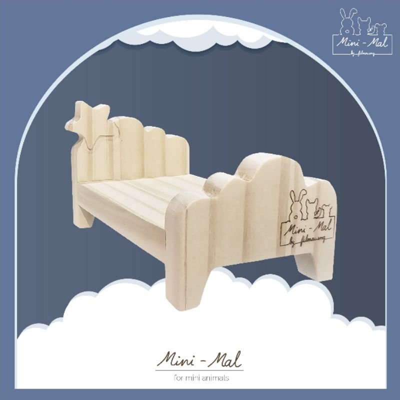 Mini-Mal by filmnueng | Have a good dream เตียงไม้ สำหรับติดกรงหรือตั้งพื้น ใช้ตกแต่งกรง ชั้นยืน ชินชิลล่า แฮมสเตอร์ นก