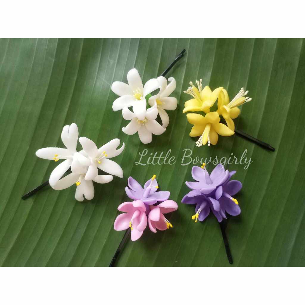 ดอกไม้ติดผม กิ๊บติดผมดอกไม้ไทย มีหลายแบบ ดอกไม้ดินปั้น เครื่องประดับผมชุดไทย นางรำ เจ้าสาว