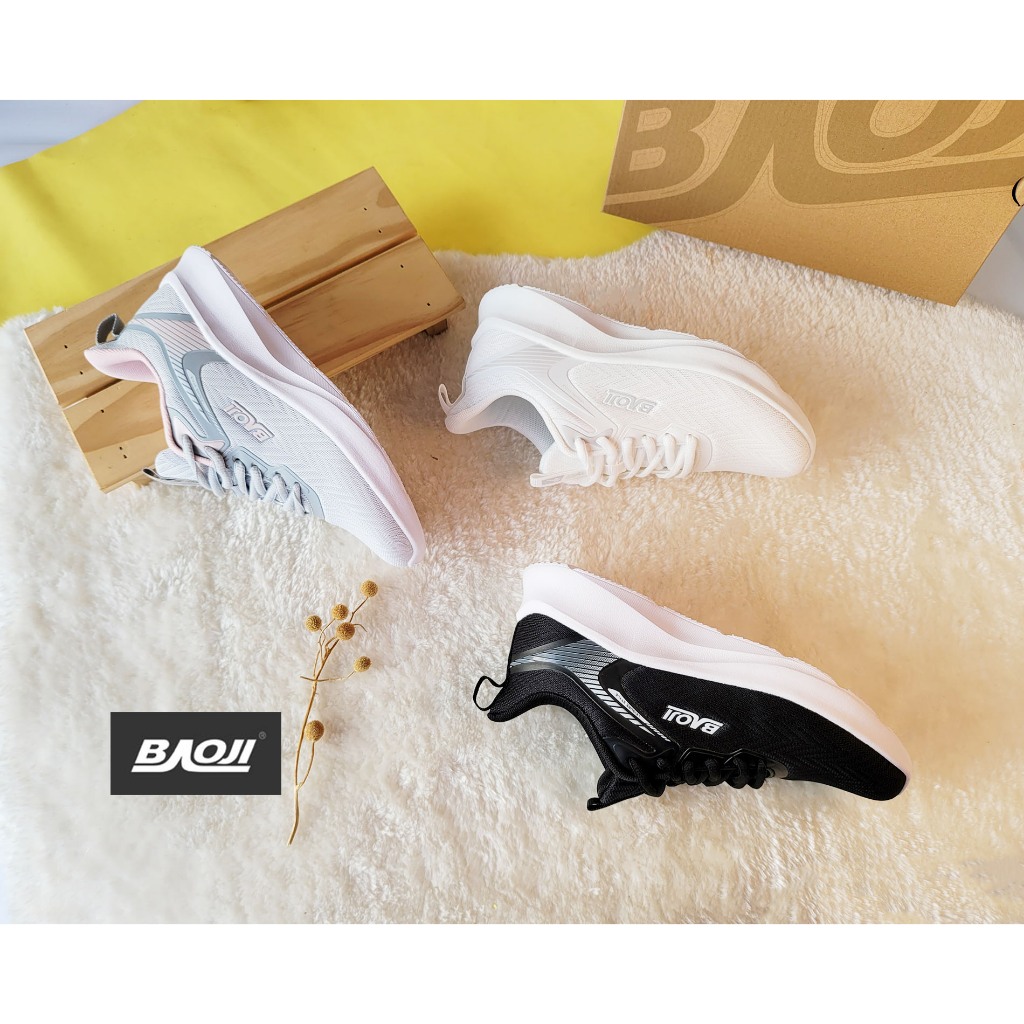 **BAOJI** [ลิขสิทธิ์แท้ ตัวแทนขายเอง] (BJW-823) รองเท้าผ้าลำลอง รองเท้าเวทเทรนนิ่ง *ผู้หญิง* ส้นสูง 3 ซม. เบาหวิว
