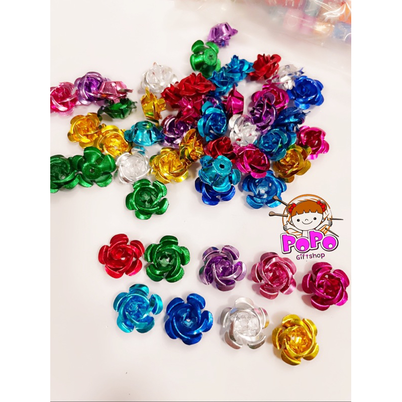 กุหลาบอลูมิเนียม 1.5 ซม 25 ชิ้น 19 บาท