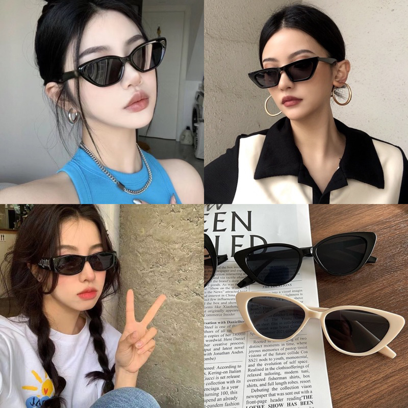 💗พร้อมส่งจากไทย💗CC-02แว่นตากันแดด แว่นป้องกันแสงuvทรงแคทอาย แว่นตาแฟชั่น