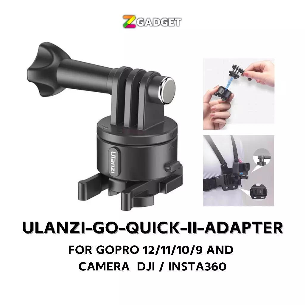 อะแดปเตอร์เมาท์ Ulanzi Go Quick II สำหรับ GoPro 12/ 11/ 10/ 9 กล้อง DJI/ Insta360