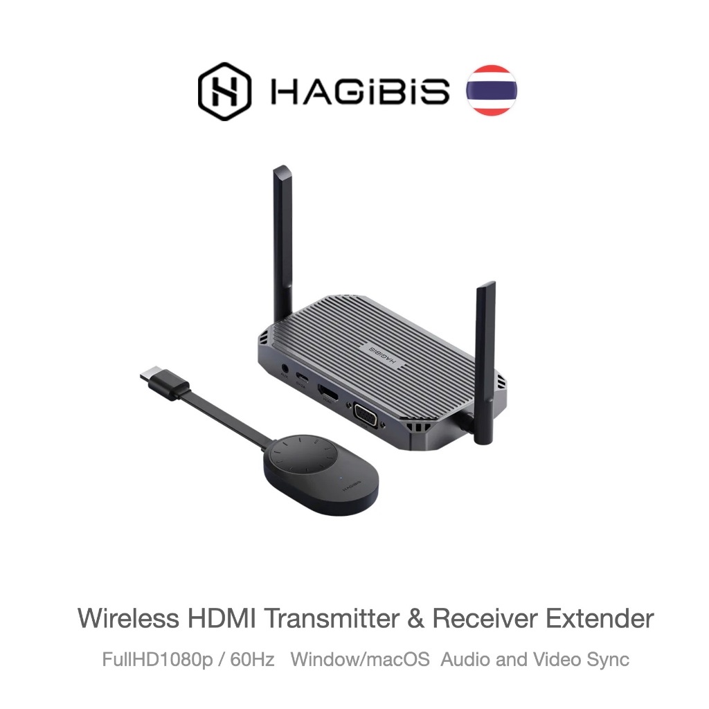 ส่งจาก กทม Hagibis G9W ไร้สาย HDMI Video Transmitter & Receiver Wireless Extender จอแสดงผล Dongle สำ