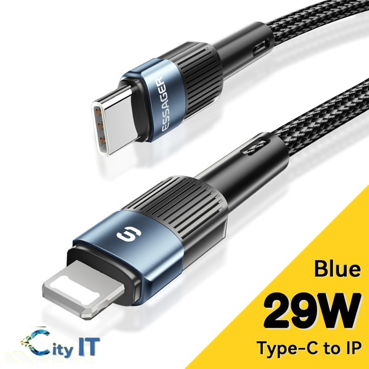 Essager PD 29W สายเคเบิล Type c เป็น ios สําหรับ ip 7-14 สายชาร์จเร็ว 480Mbps สายส่งข้อมูล A06