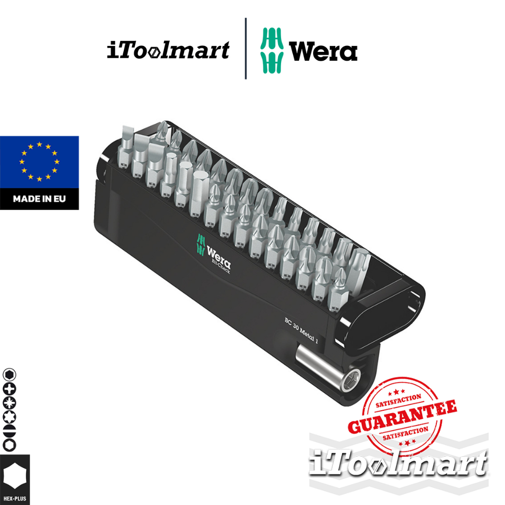 WERA ชุดดอกไขควง Bit-Check 30 Metal 1 05057434001 ชุด 30 ชิ้น