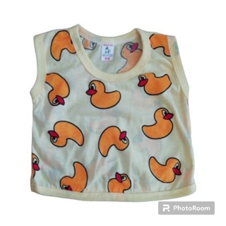 เสื้อแขนกุดเด็กผ้ายืดพิมพ์ลายเป็ดไซส์SS💥เป็ด ตัวละ 25บาท​