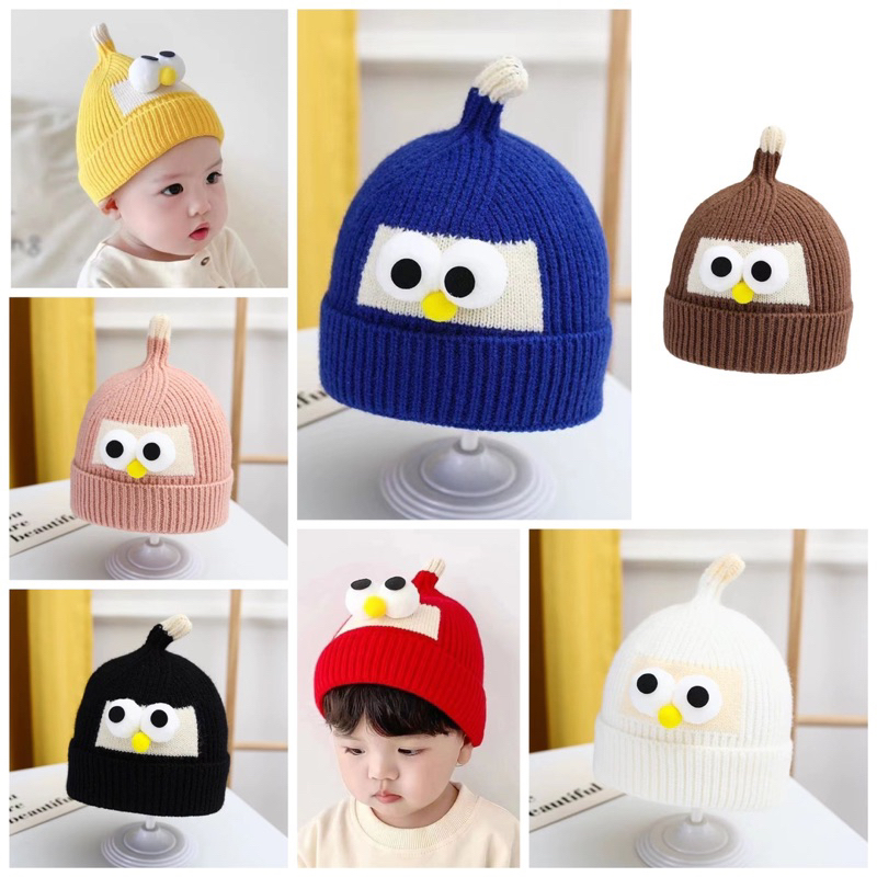 พร้อมส่ง หมวกไหมพรม ถัก ลายการ์ตูน