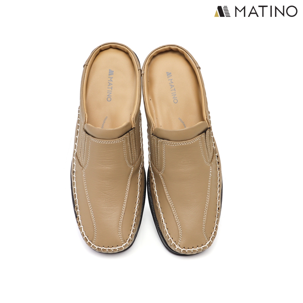 MATINO SHOES  รองเท้าชายลำลองเปิดส้นหนังแท้ รุ่น MC/S 1501m - BLACK/BROWN/TORO