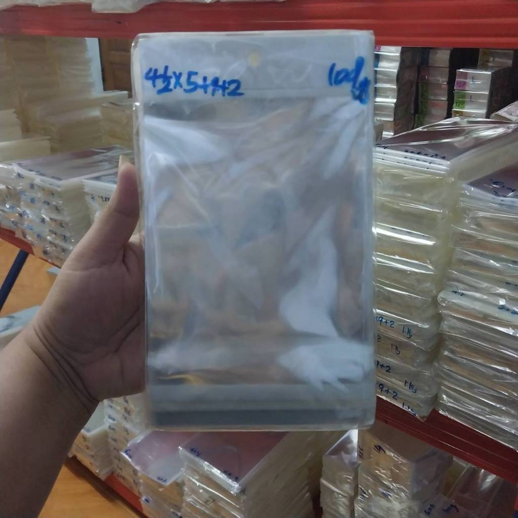 ถุงแก้ว OPP เจาะรูแขวนได้ หัวมุก กระเป๋า เสื้อเด็ก สมุด  แพ็ค 100 ใบ (หน่วยเป็นนิ้ว) ไซส์ 6-12