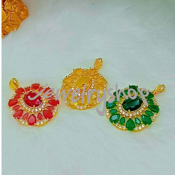 C077 จี้พลอยนพเก้า จี้เพรชแฟชั้น จี้หยดน้ำ จี้ใส่สร้อย จี้สวยๆ งานฝังเพชร ใส่ติดตัว