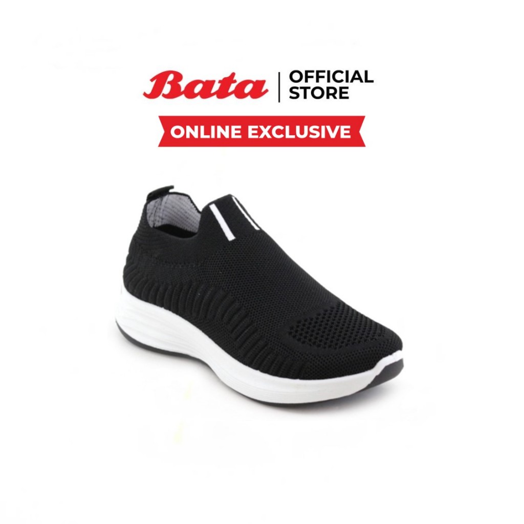 (Online Exclusive) Bata บาจา รองเท้าผ้าใบแบบสวม เทคโนโลยีลดกลิ่นอับ ระบายอากาศได้ดี ผ้าถัก ผ้าknit สำหรับผู้หญิง รุ่นInfinit สีดำ 5806003 สีชมพู 5805003