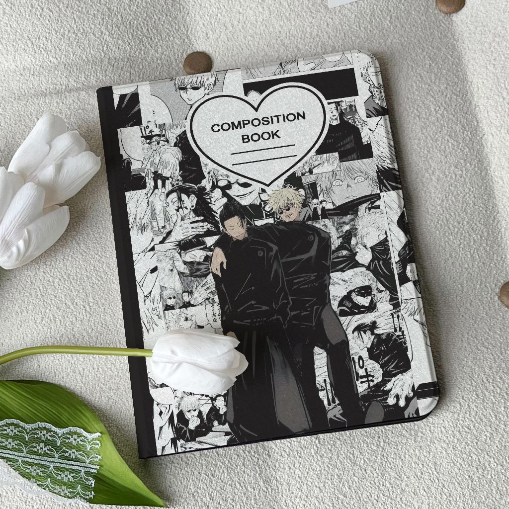พร้อมส่ง เคสไอแพดGen9 Jujutsu Kaisen เคสiPad PRO 11 2024 composition book Air5/6 Caseมีที่เก็บปากกา