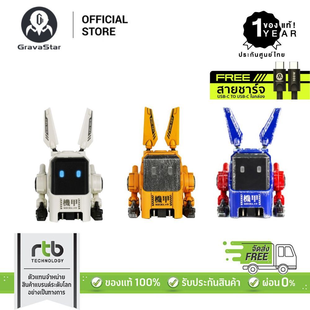 (ประกันศูนย์ไทย1ปี) GravaStar Alpha65 Fast Charger (GaN 65W) หัวชาร์จ 2C 1A 65W