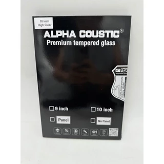 ฟิล์ม กระจกกันรอย ยี่ห้อ ALPHA COUSTIC สำหรับจอธรรมดา1K และ 2K มีขนาด9นิ้ว/10นิ้ว พร้อมอุปกรณ์ทำความสะอาดก่อนติดตั้ง