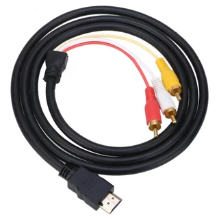 ❀all❀ Hdmi Male To 3 Rca อะแดปเตอร์สายเคเบิ้ลเสียงวิดีโอ Av สําหรับ 1080 P Hdtv Dvd