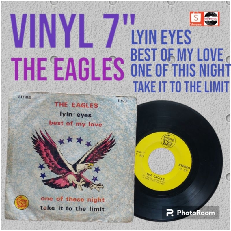 □vinyl 7" THE EAGLES มือ2□อัลบั้ม lyin eyes  (ลิขสิทธิ์แท้).(แนว rock)