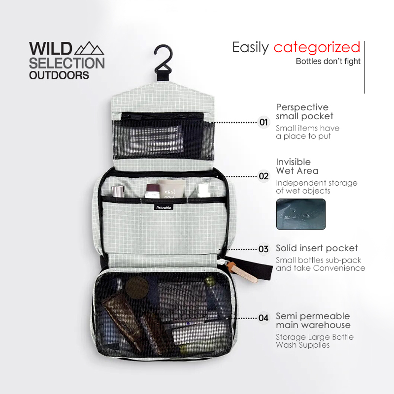 กระเป๋า เก็บของใช้ในห้องน้ำ Naturehike กระเป๋า ห้องน้ำ [✅แท้ประกันศูนย์] SN03 Toiletry Bag NH20SN010