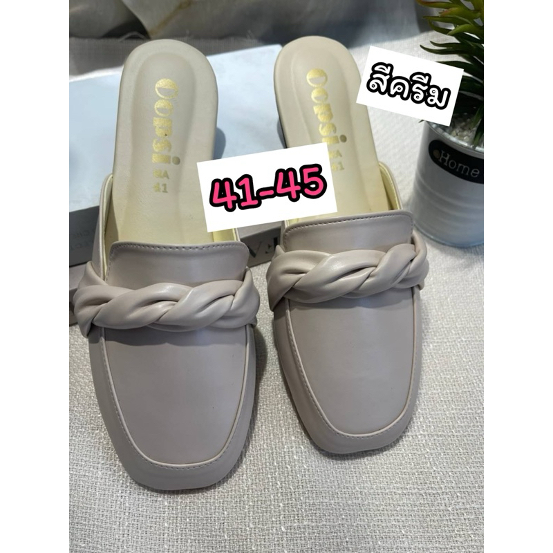 มาเพิ่มแล้ว🎉 รองเท้าไซส์ใหญ่41-45 เปิดส้นโบว์ม้วนส้นแบนรุ่นใหม่ ❌แนะนำบวกไซส์ด้วยนะคะ ทรงเรียวค่ะ❌พร้อมส่งทุกวันเลยจ้า🚚