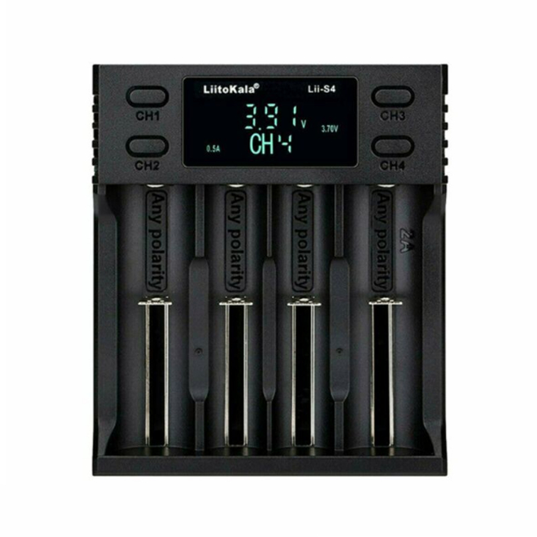 LiitoKala Lii-S4 เครื่องชาร์จถ่าน รางชาร์จ 1.2v 3.7v 4 ช่อง ชาร์จไว ตัดไฟเอง รองรับถ่าน AA / AAA
